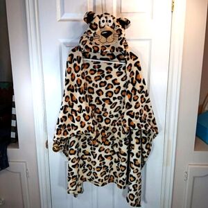 Halloween Costume Leopard Wrap Blanket Fleece Unisex Kids One Size
